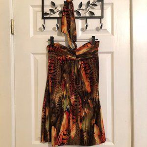 Cute exotic print halter dress